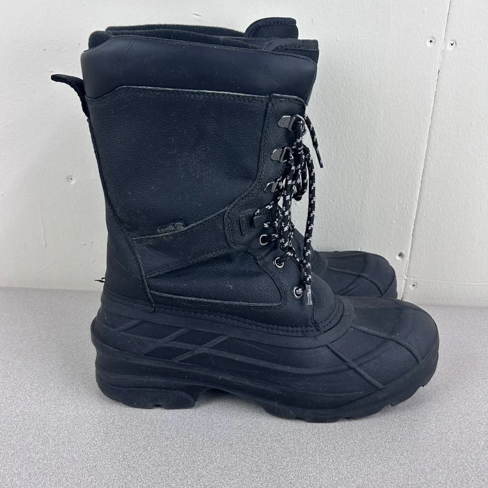Kamik NationPro Winter Boots‎ Mens 11/10 Black Waterproof Insulated Thinsulate *